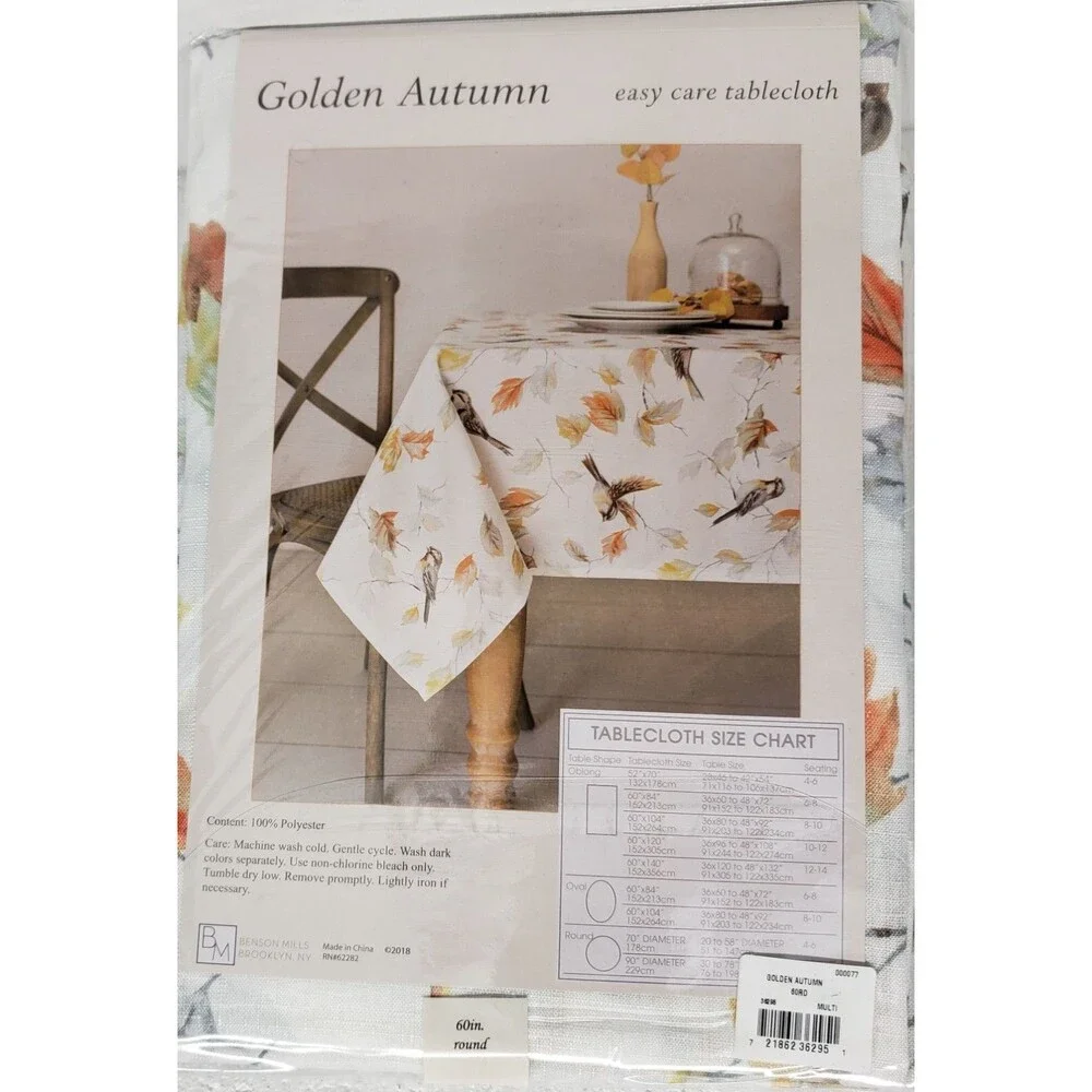 1 Printed Fabric Tablecloth, 60